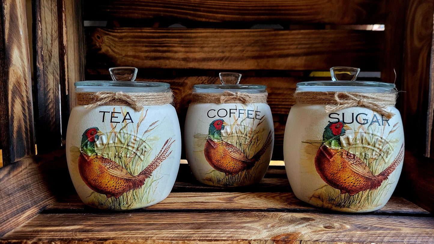 Tea, coffee and sugar canisters | kilner jars | Tea | Coffee | Sugar | Storage Jars | kitchen set