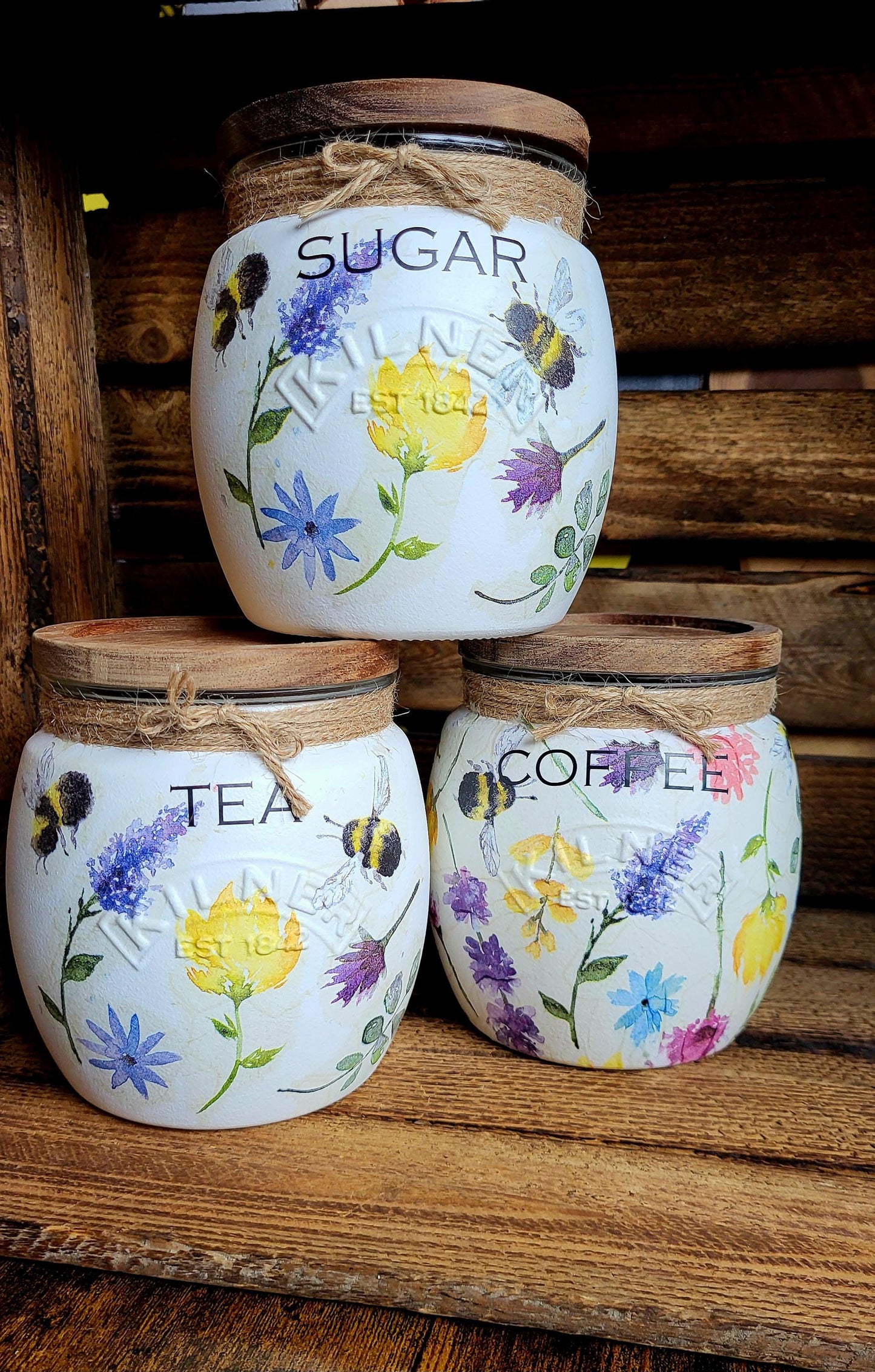 Tea, coffee and sugar canisters | kilner jars | Tea | Coffee | Sugar | Storage Jars | kitchen set