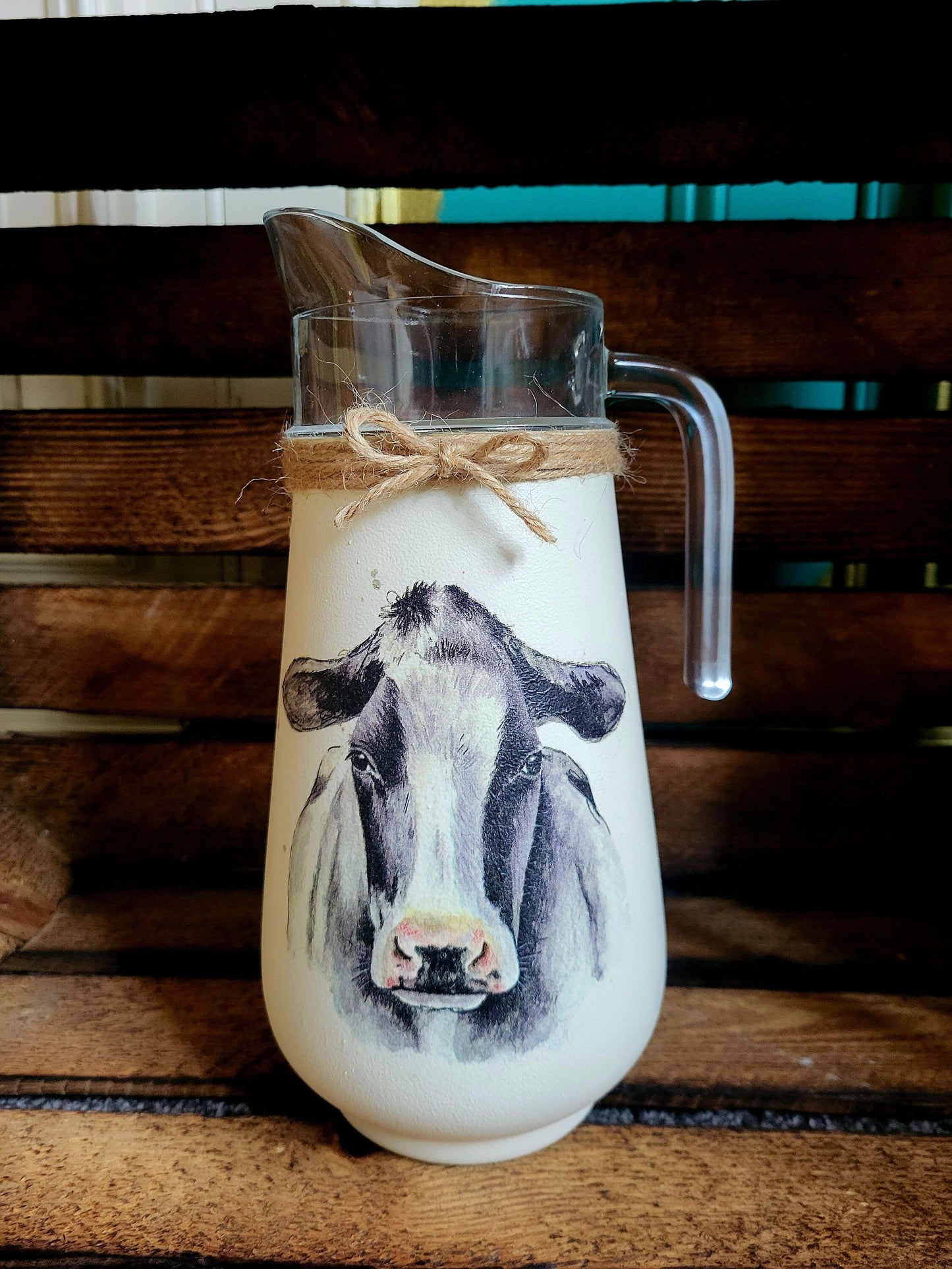 Glass Jug / Milk Jug / Water Jug/ vase /farm animals