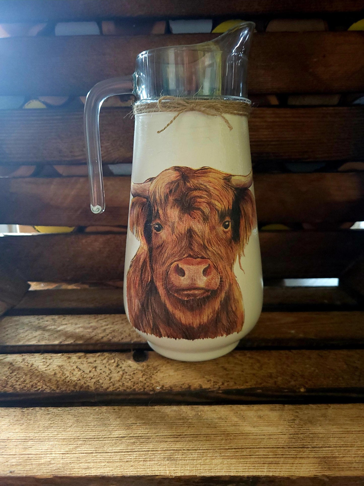 Glass Jug / Milk Jug / Water Jug/ vase /farm animals