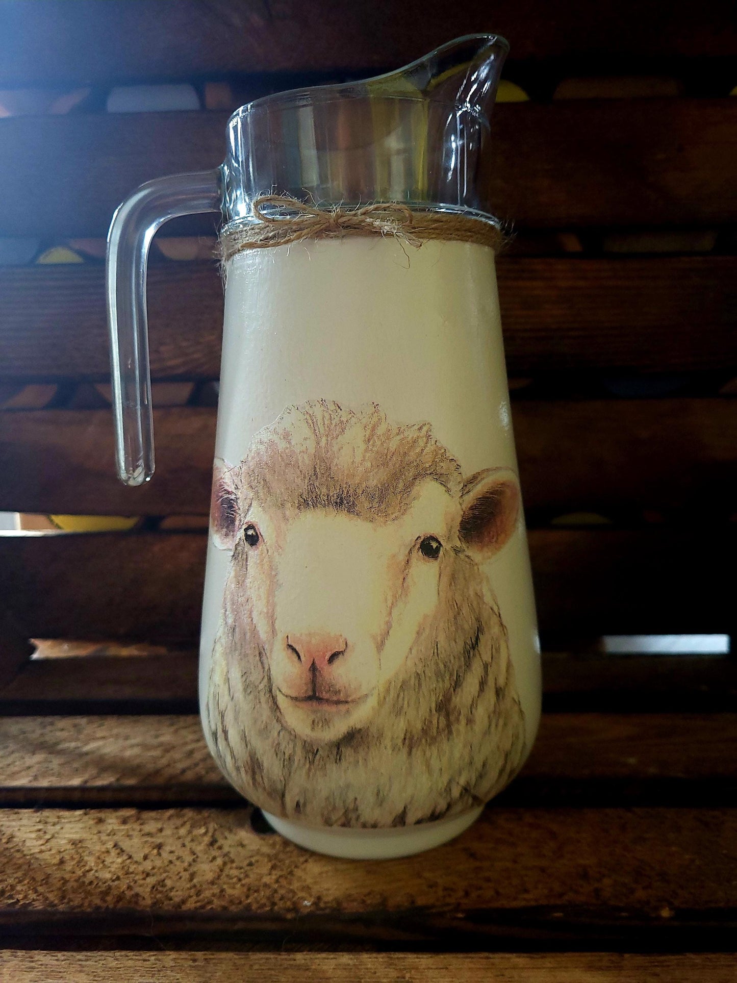Glass Jug / Milk Jug / Water Jug/ vase /farm animals