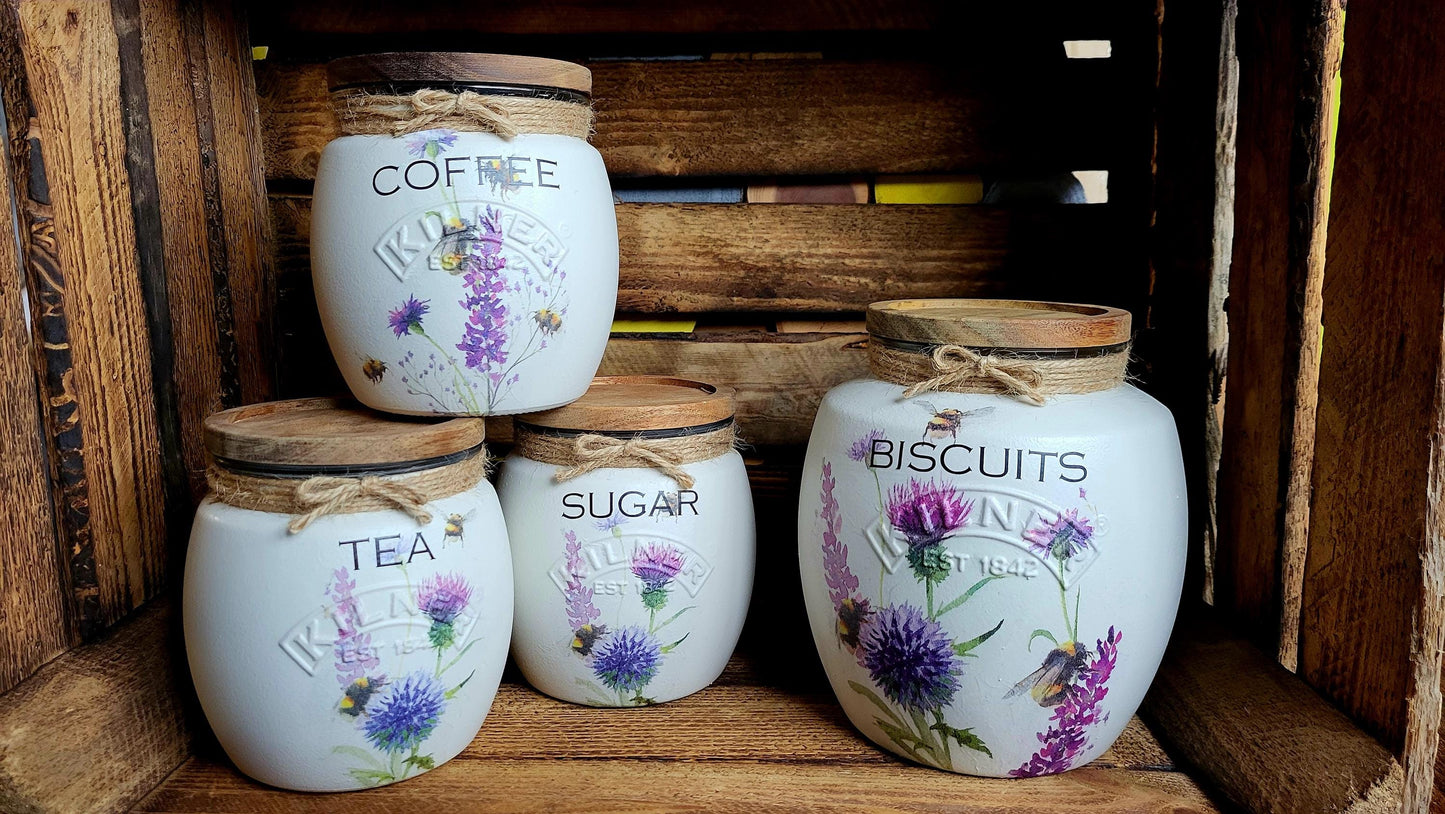 Tea, coffee and sugar canisters | kilner jars | Tea | Coffee | Sugar | Storage Jars | kitchen set