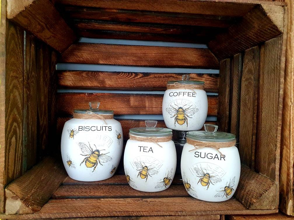 Tea, coffee and sugar canisters | kilner jars | Tea | Coffee | Sugar | Storage Jars | kitchen set
