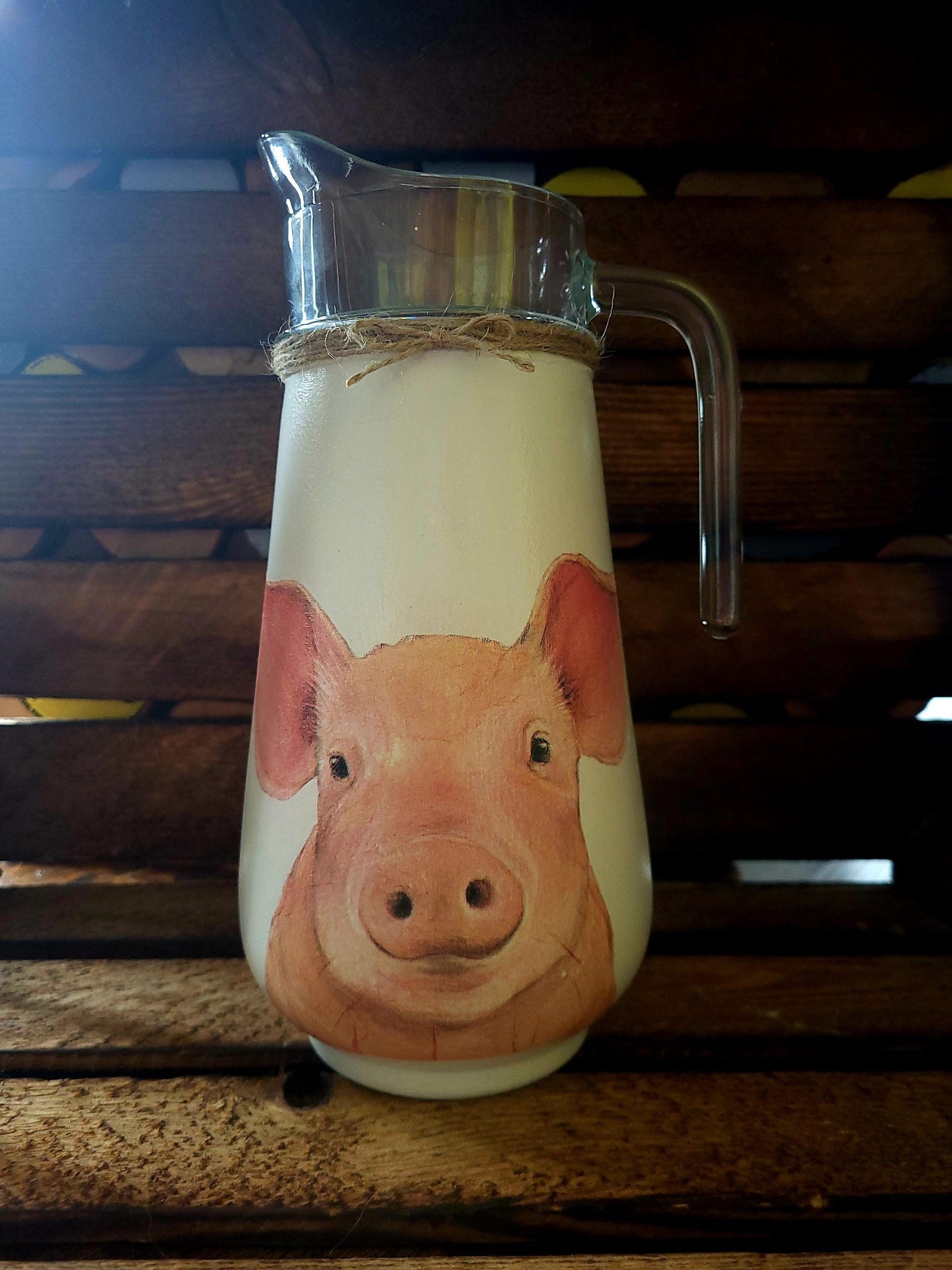 Glass Jug / Milk Jug / Water Jug/ vase /farm animals