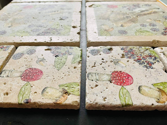 Handmade Stone placemat and coaster set | Hare | Woodland/ Natural stone placemats