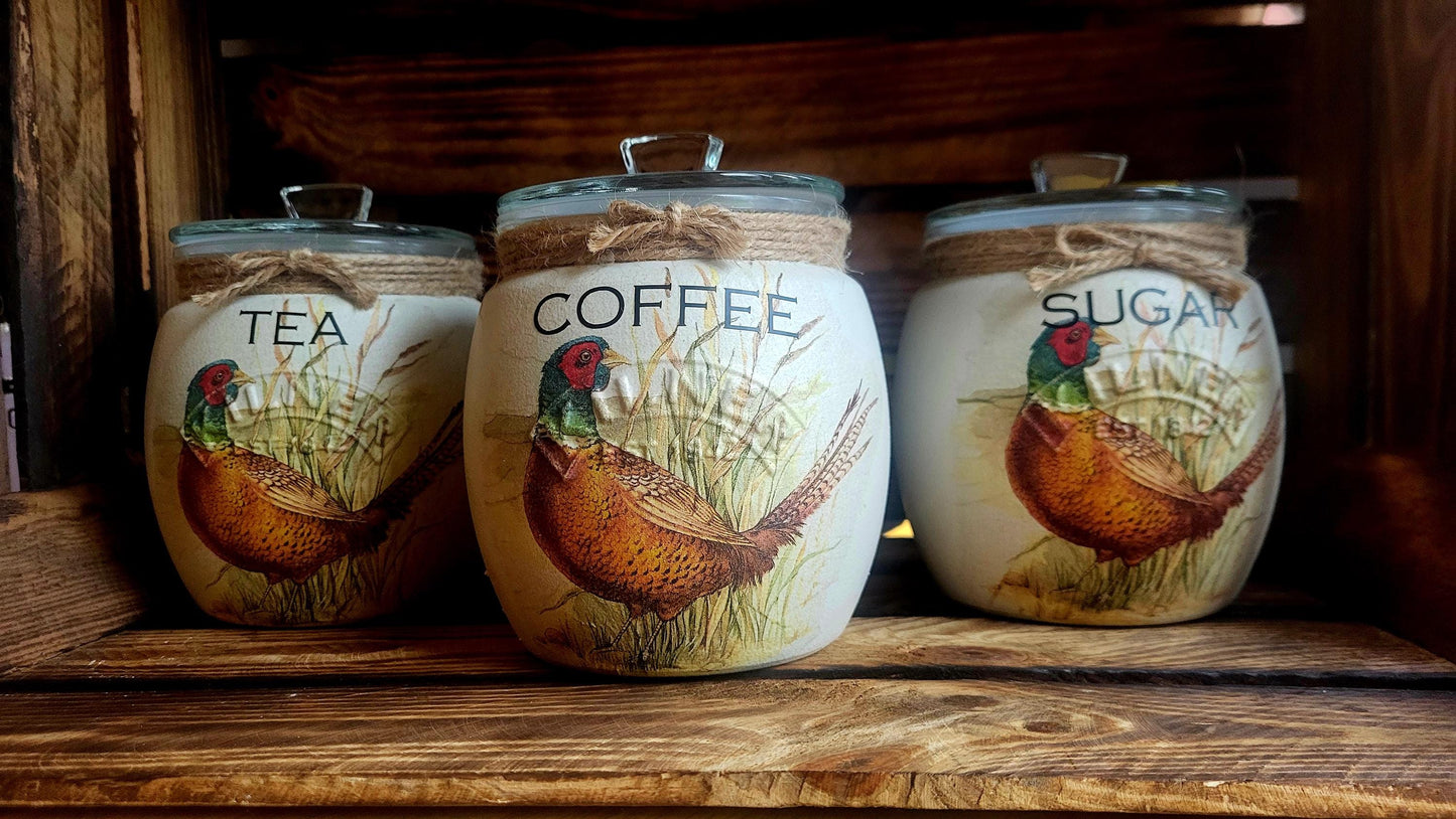 Tea, coffee and sugar canisters | kilner jars | Tea | Coffee | Sugar | Storage Jars | kitchen set