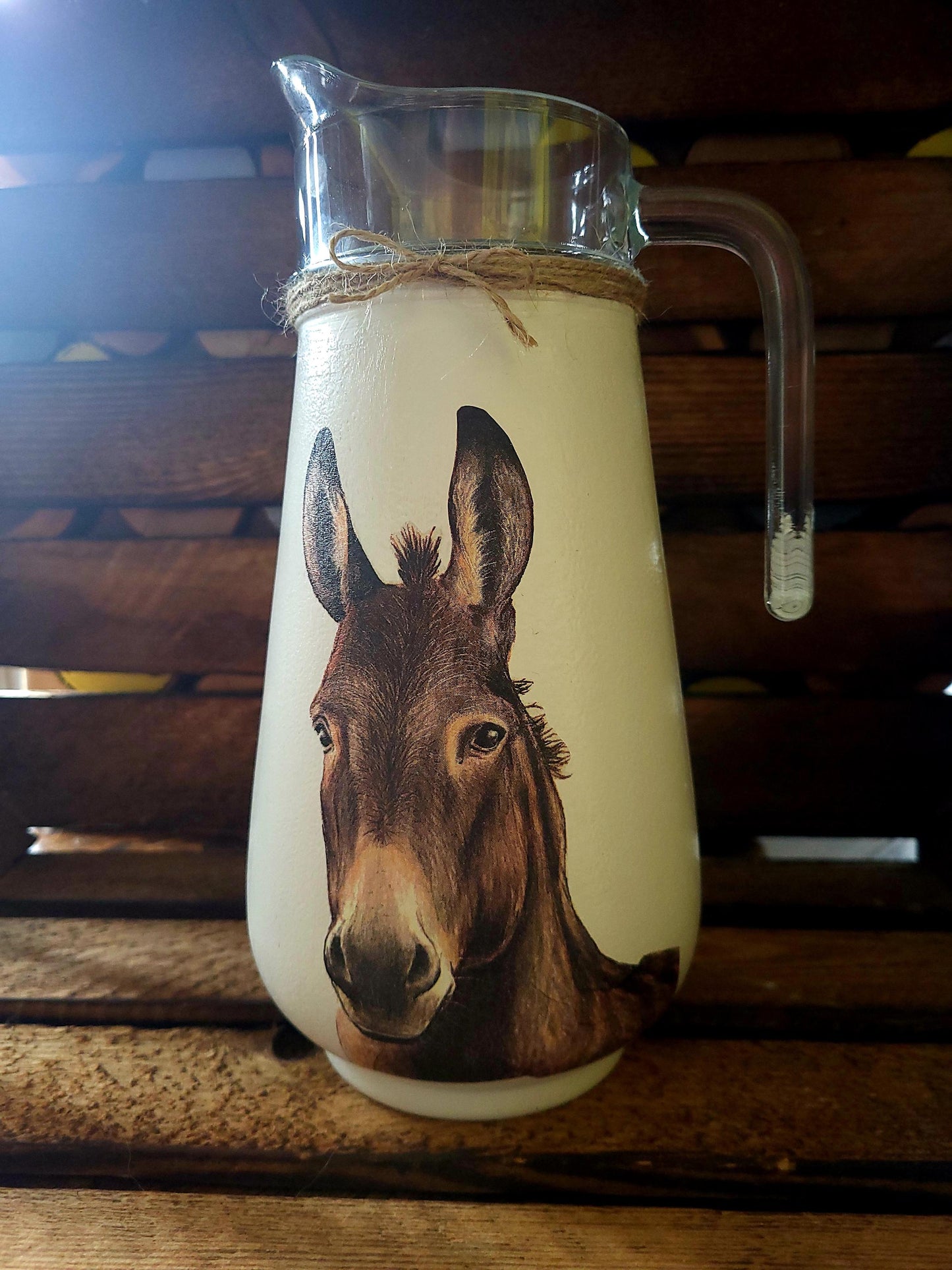 Glass Jug / Milk Jug / Water Jug/ vase /farm animals