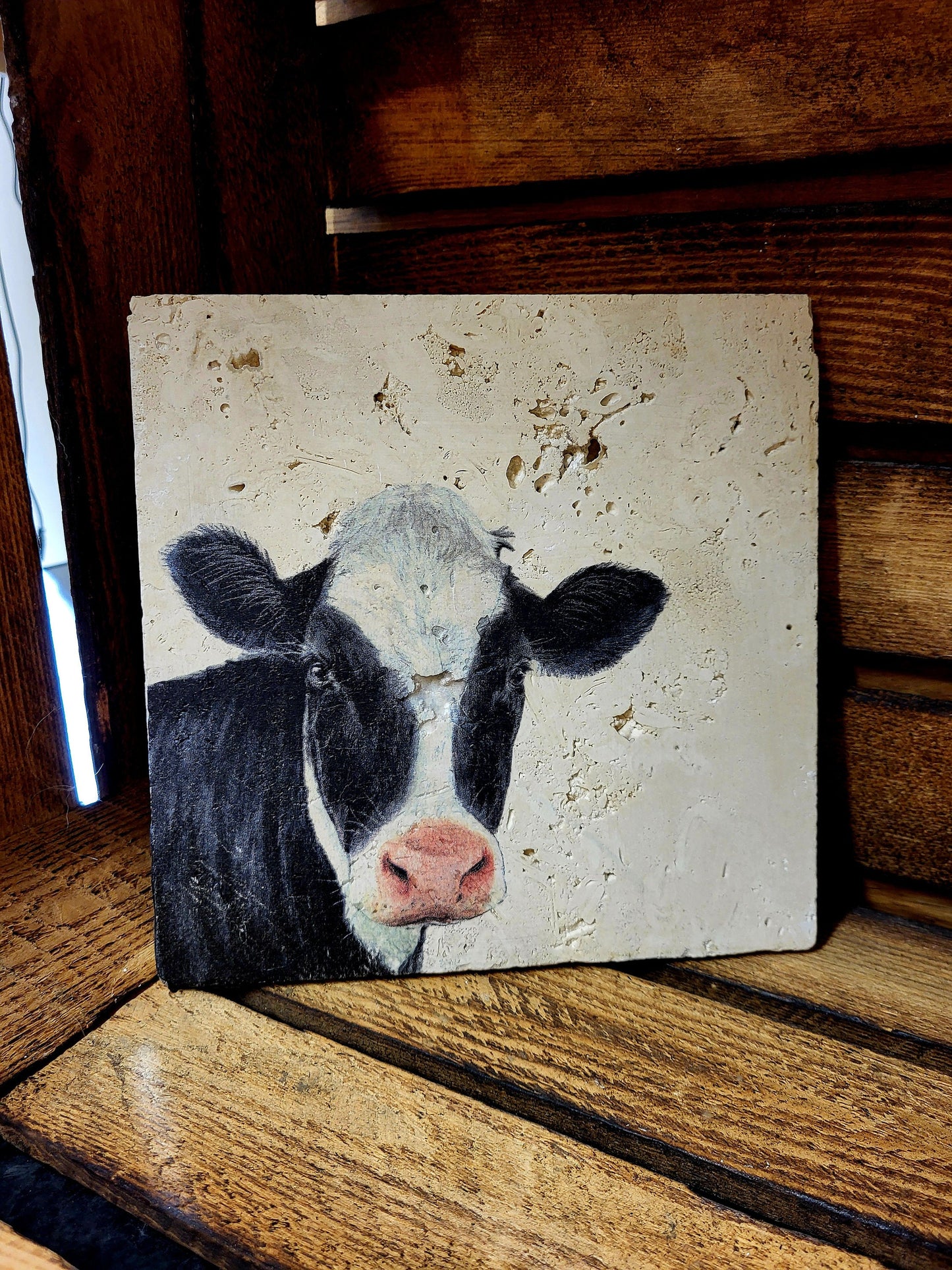 Handmade Stone placemat/ Trivet/ Worktop saver/ Farm animals/ Natural stone placemats