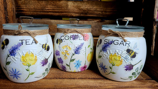 Tea, coffee and sugar canisters | kilner jars | Tea | Coffee | Sugar | Storage Jars | kitchen set