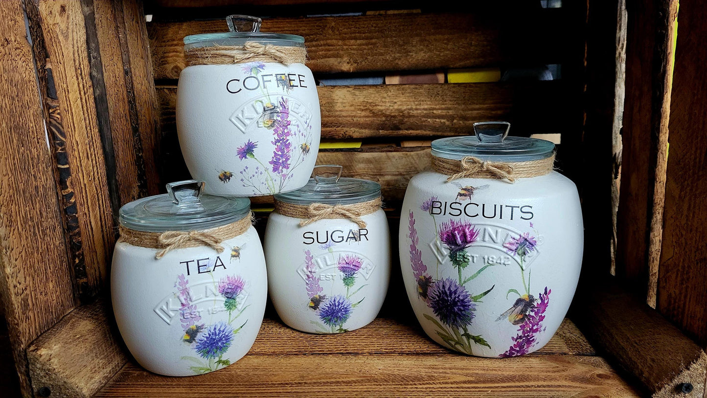 Tea, coffee and sugar canisters | kilner jars | Tea | Coffee | Sugar | Storage Jars | kitchen set