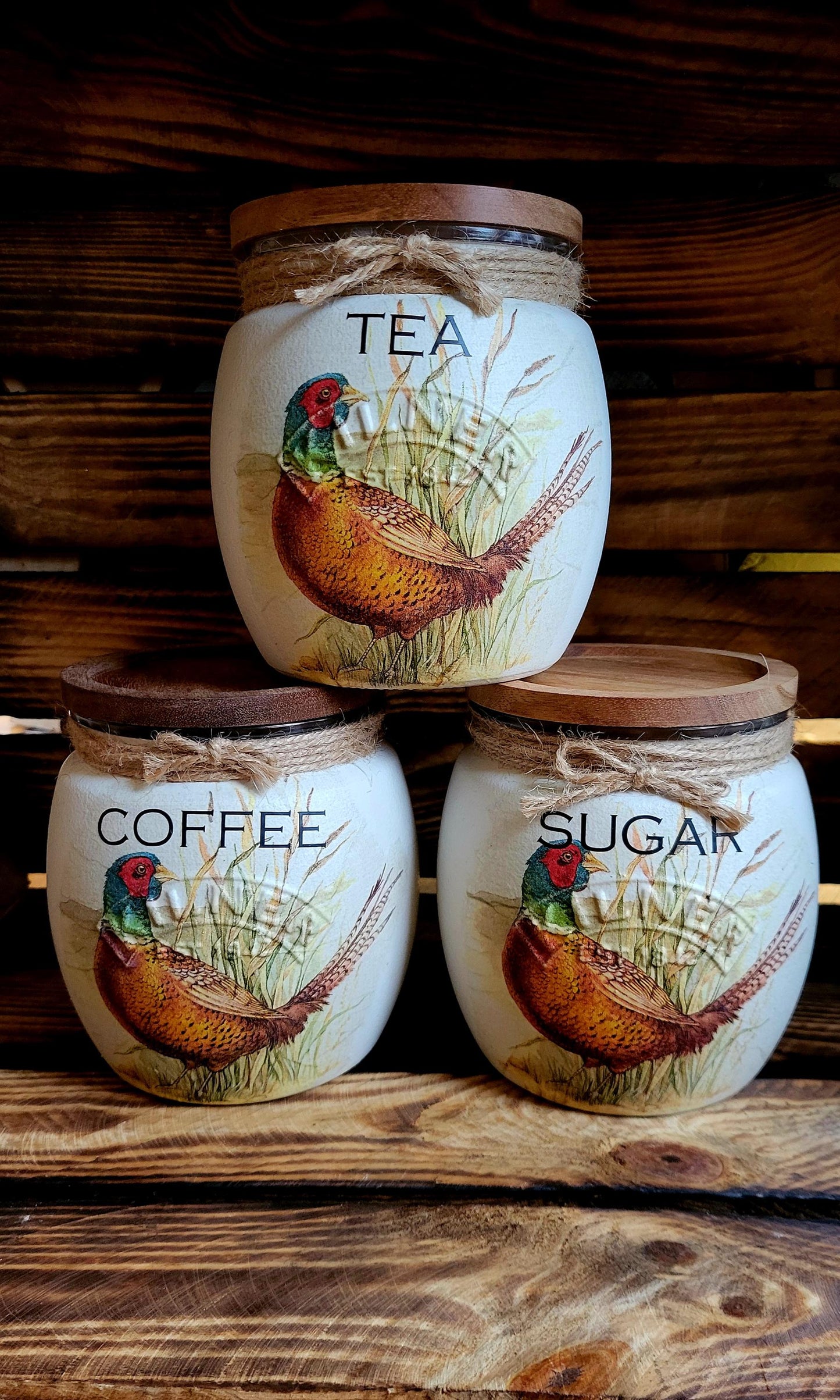 Tea, coffee and sugar canisters | kilner jars | Tea | Coffee | Sugar | Storage Jars | kitchen set