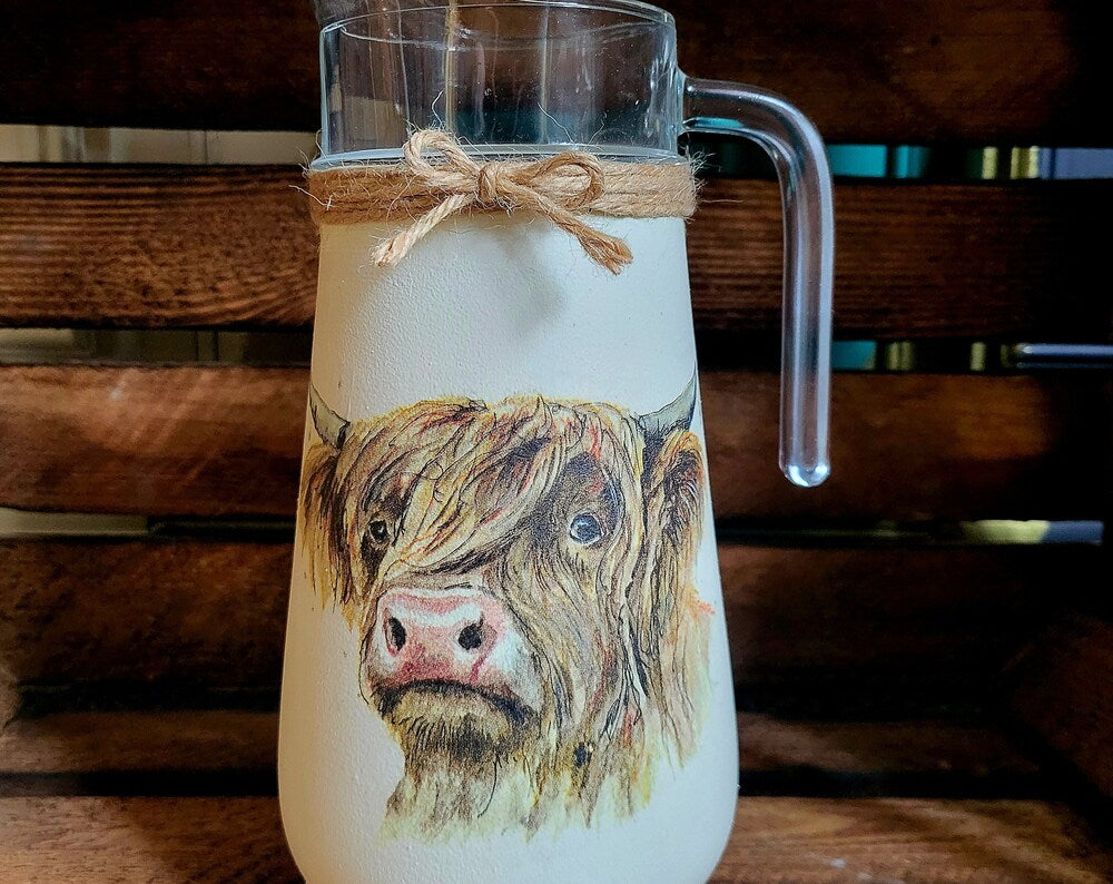 Glass Jug / Milk Jug / Water Jug/ vase /farm animals