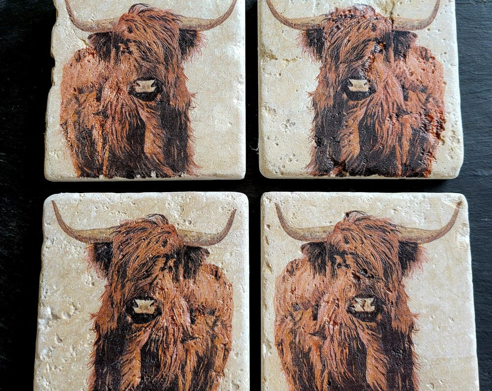 Handmade Stone coaster set | Natural stone placemats /Travertine