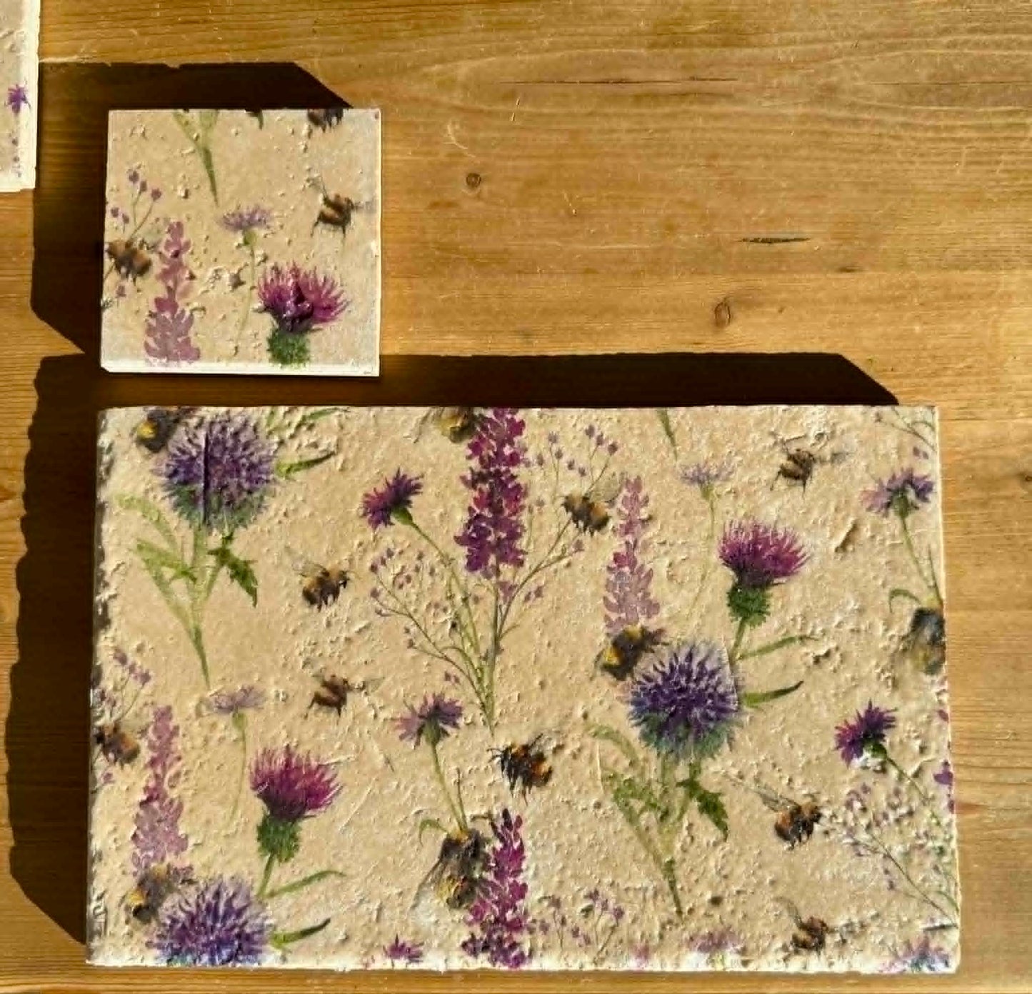 Natural Stone Placemat & Coaster Set (2–8) | Handmade Heat Resistant