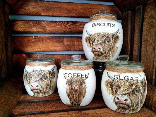 Tea, coffee and sugar canisters | kilner jars | Tea | Coffee | Sugar | Storage Jars | kitchen set