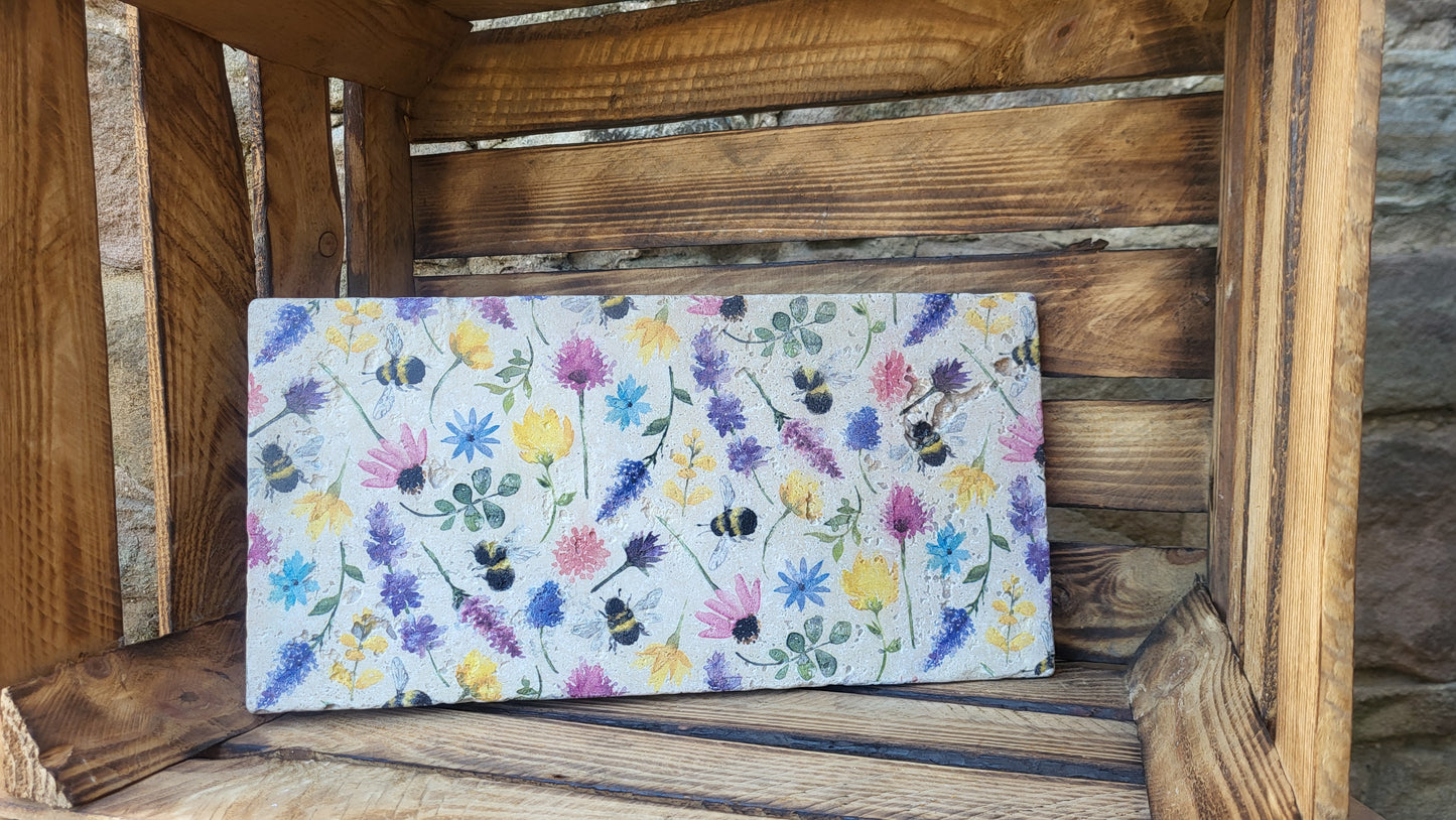 Large Stone Trivet / worktop saver / Honeycomb bee