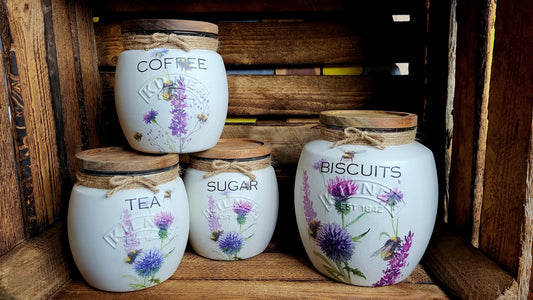 Tea, coffee and sugar canisters | kilner jars | Tea | Coffee | Sugar | Storage Jars | kitchen set
