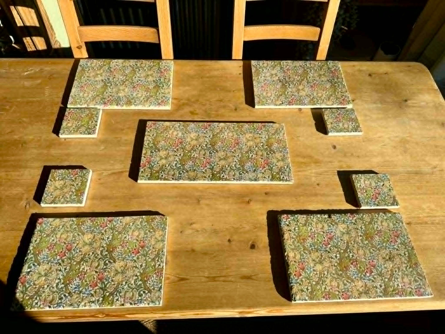Natural Stone Placemat & Coaster Set (2–8) | Handmade Heat Resistant