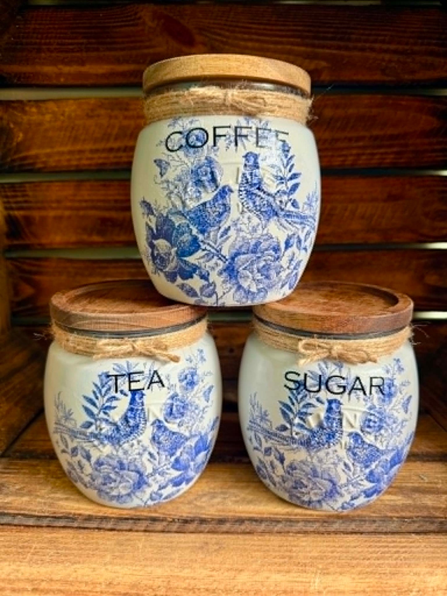 Tea, coffee and sugar canisters | kilner jars | Tea | Coffee | Sugar | Storage Jars | kitchen set
