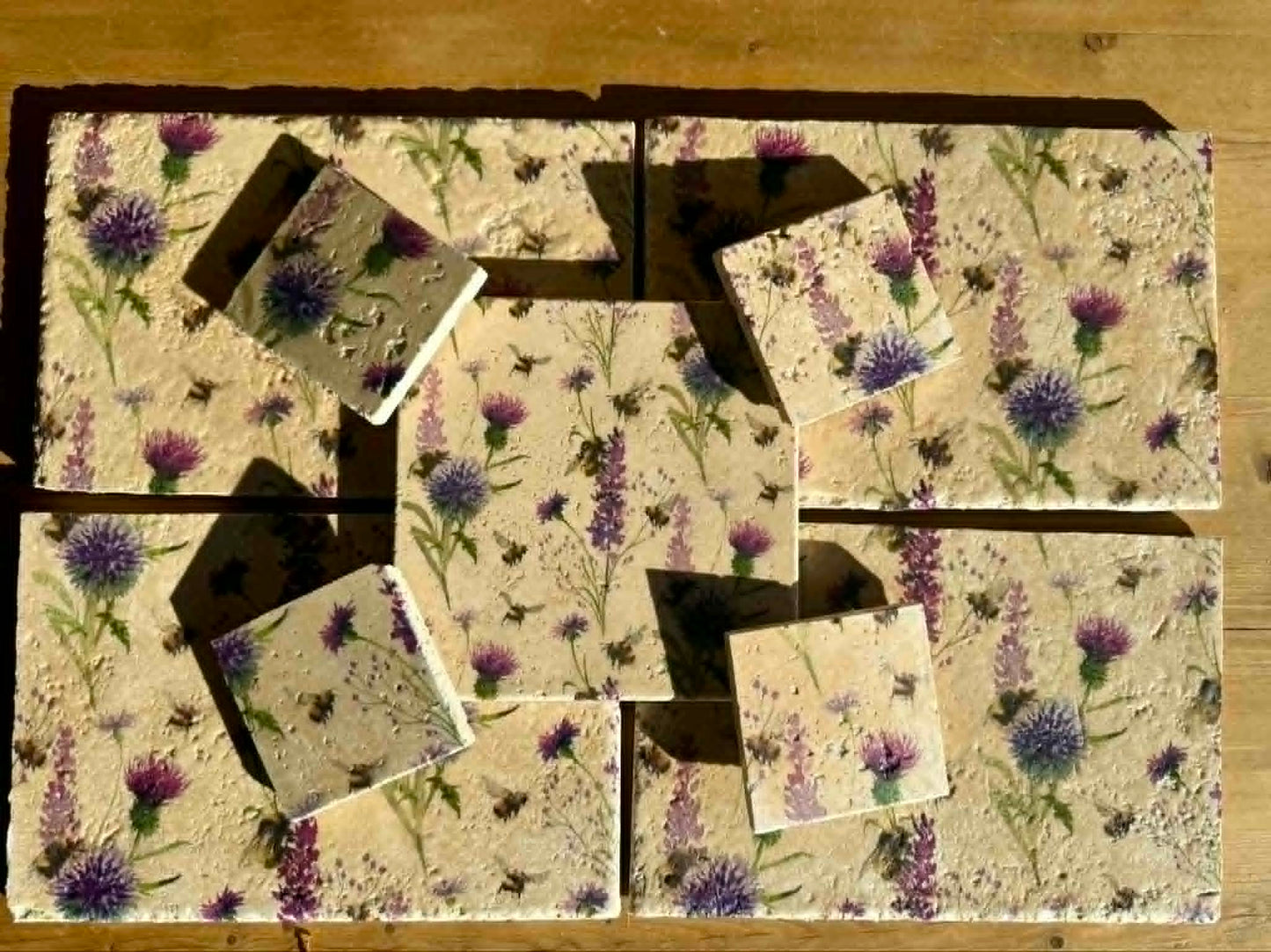 Natural Stone Placemat & Coaster Set (2–8) | Handmade Heat Resistant