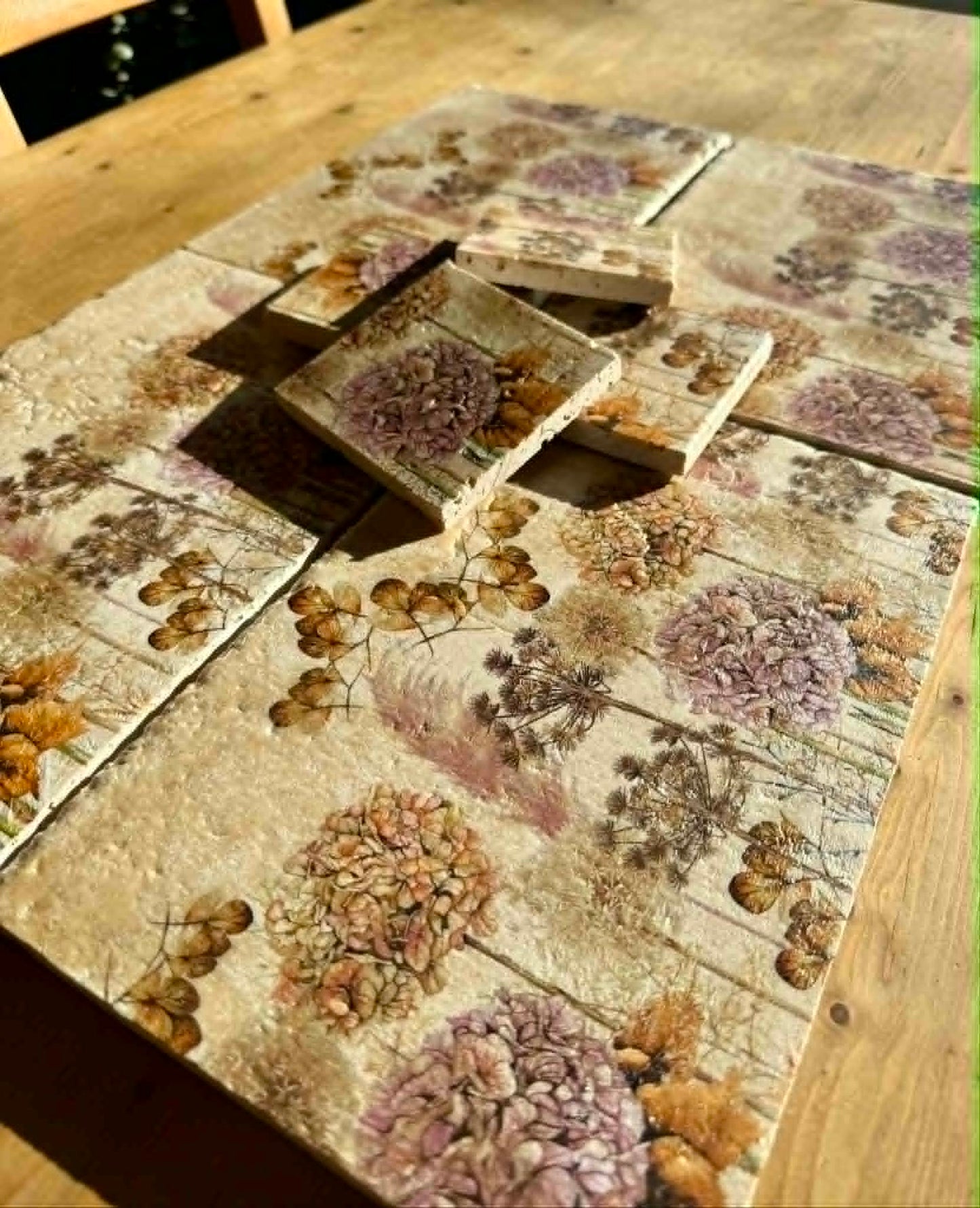 Natural Stone Placemat & Coaster Set (2–8) | Handmade Heat Resistant