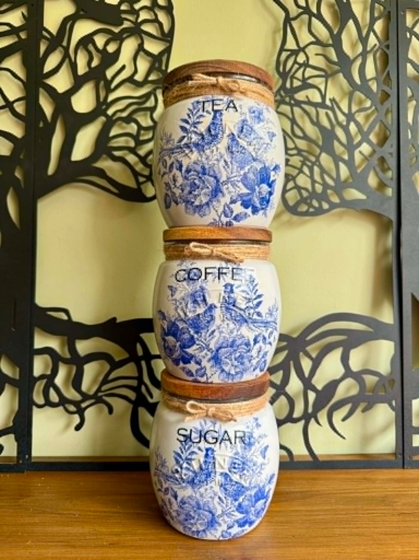 Tea, coffee and sugar canisters | kilner jars | Tea | Coffee | Sugar | Storage Jars | kitchen set