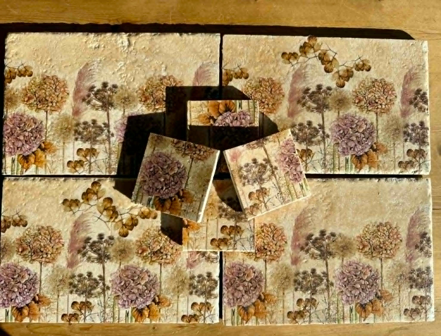 Natural Stone Placemat & Coaster Set (2–8) | Handmade Heat Resistant