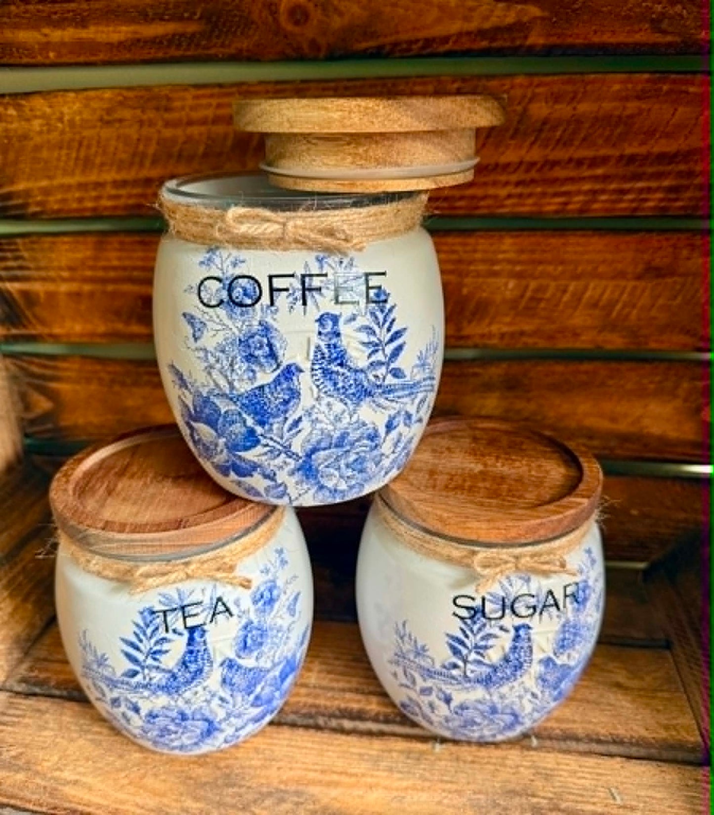 Tea, coffee and sugar canisters | kilner jars | Tea | Coffee | Sugar | Storage Jars | kitchen set
