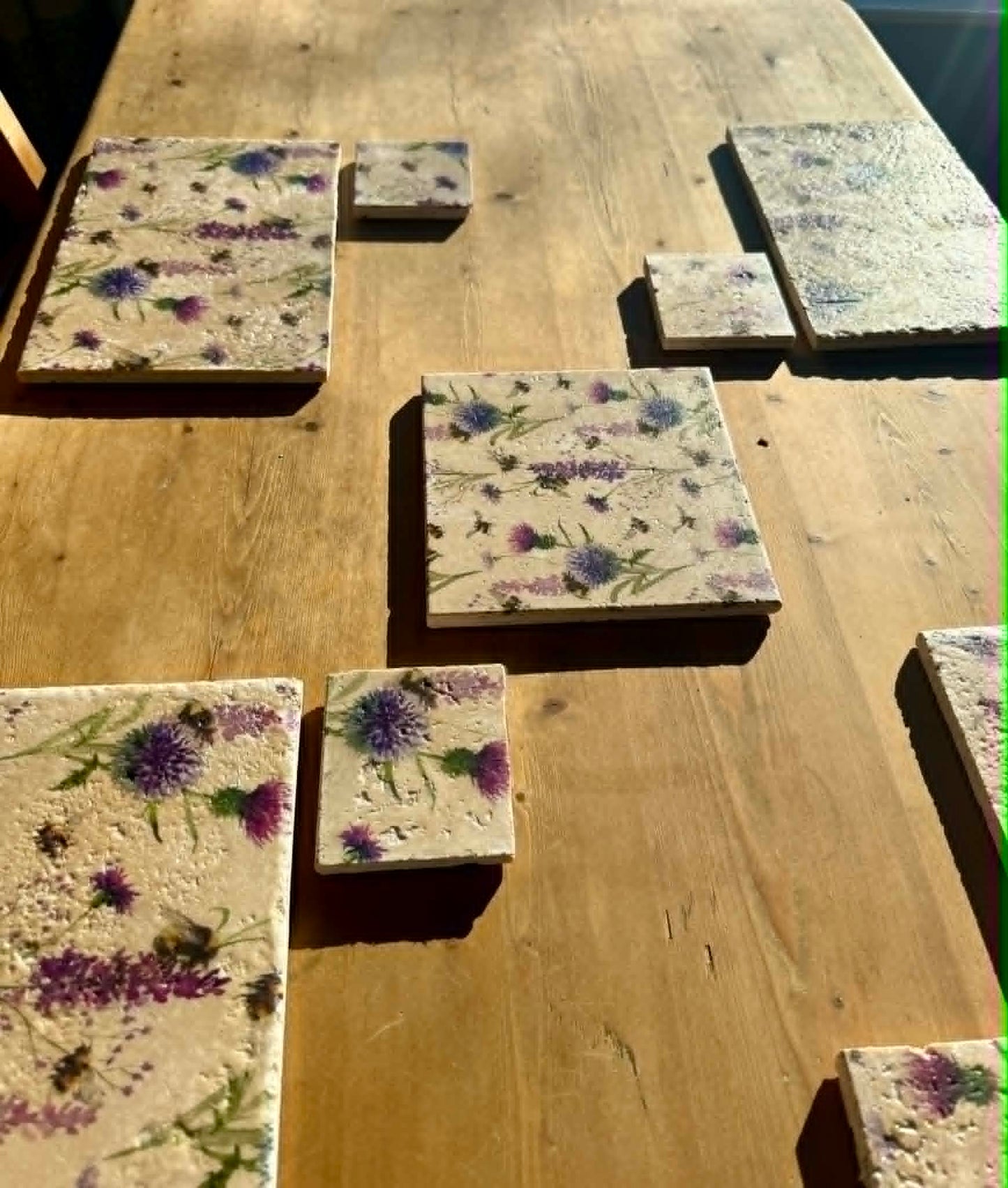 Natural Stone Placemat & Coaster Set (2–8) | Handmade Heat Resistant