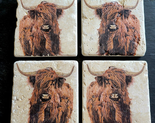 Handmade Stone coaster set  | Natural stone placemats /Travertine